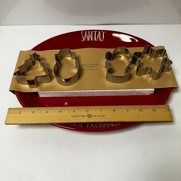 LAST Rae Dunn Santa’s Cookie Exchange Platter Set - 5-Pack Brand NEW in Box - Picture 2 of 10